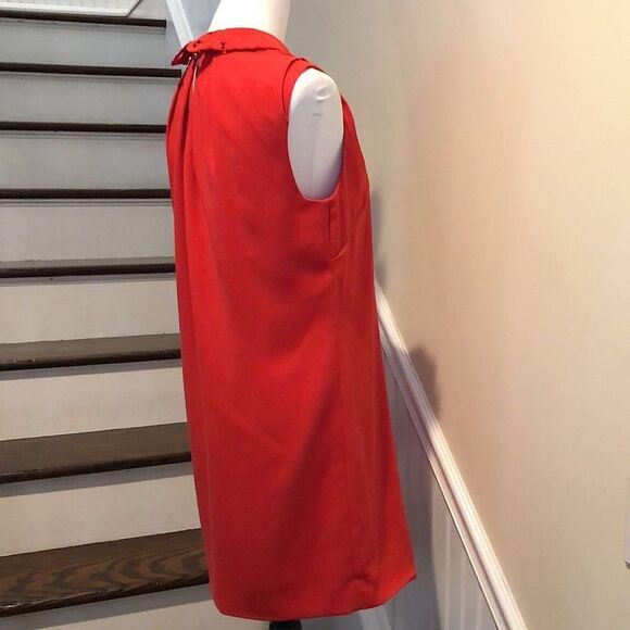 TED BAKER LONDON Red Sleeveless Holiday Dress Keyhole Accent On Back Sz 2 - Picture 9 of 16